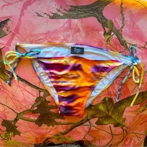 women’s sexy bikini bottoms multicolor rainbow tie dye summer beach surf